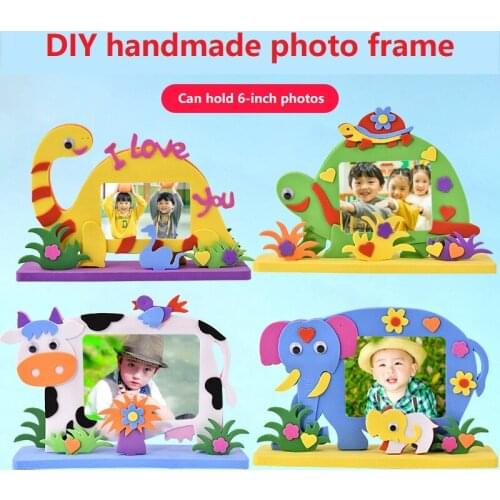 Creative handmade material package EVA family photo frame 3d assembled puzzle puzzle DIY animal stickers gift