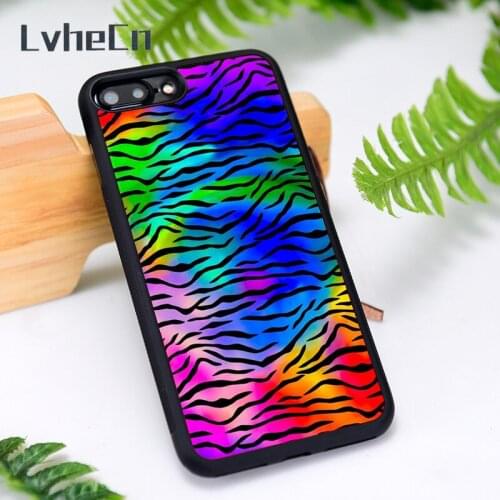 LvheCn Silicone Rubber Phone Case Cover for iPhone 6 6S 7 8 Plus X XS XR 11 12 Mini Pro Max Tiger Stripes