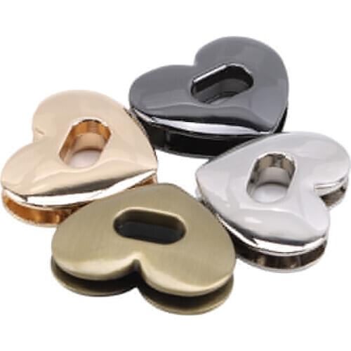 Metal Heart Shape Bag Handbag Lock Twist Switch Lock Clasp Buckle Luggage Bags DIY Craft Handmade Hardware Decor Accessories