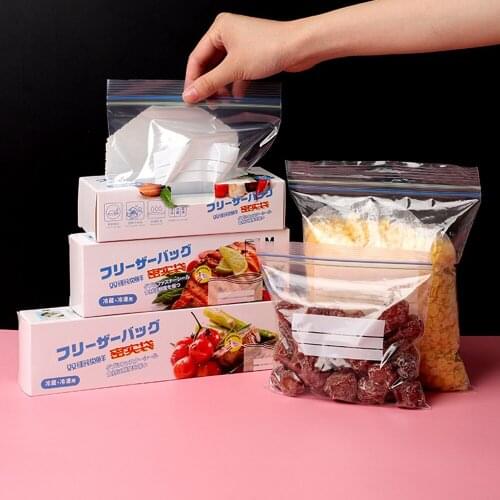 Reusable PE Fresh Keeping Bag For Vegetable Fruit Storage Freezing Preservation Leak-proof Food Storage Ziplock Bag