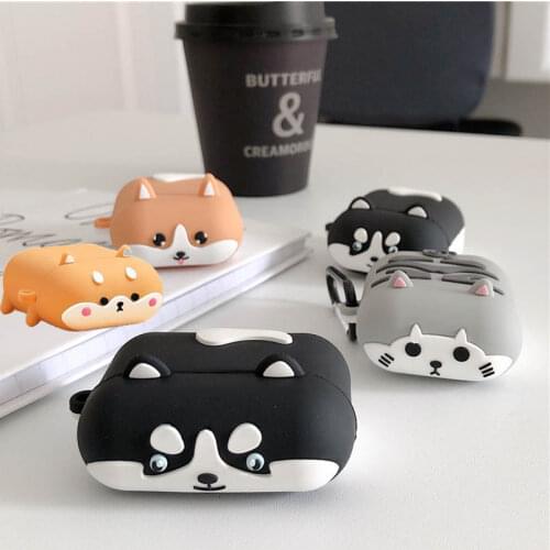 INS Cartoon Corgi Silicone Earphone Case For AirPods Pro 3 Wireless Bluetooth Headset Box For AirPods 2/1 Protect Cover Cute Cat