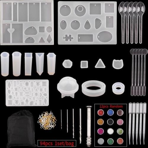 Jewelry Epoxy Liquid Silicone Casting Molds Set Mixed Style UV Resin Tools Molds For Diy Jewelry Making Kits Crafts Art Supplies