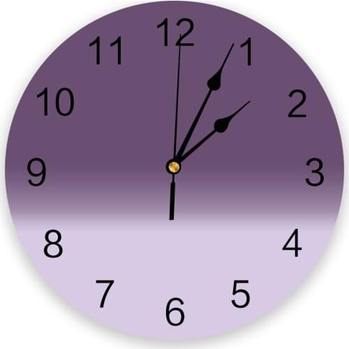 Purple Gradient 3d Wall Clock Modern Design Farmhouse Decor Kitchen Vintage PVC Round Clock Living Room Decoration