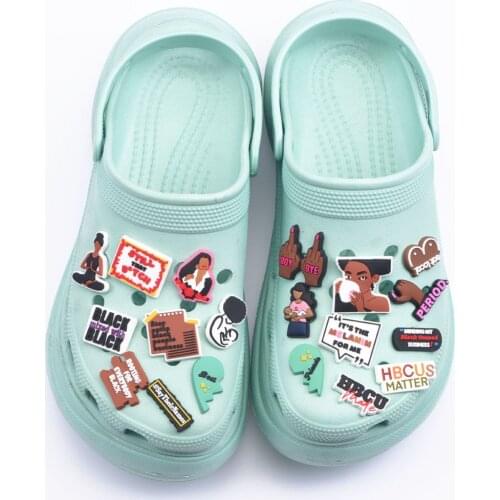 New Arrival Croc Shoes Charms PERIOD Best Friends Shoe Decoration Social Worker Black Girl Accessories Hope World Birthday Gift