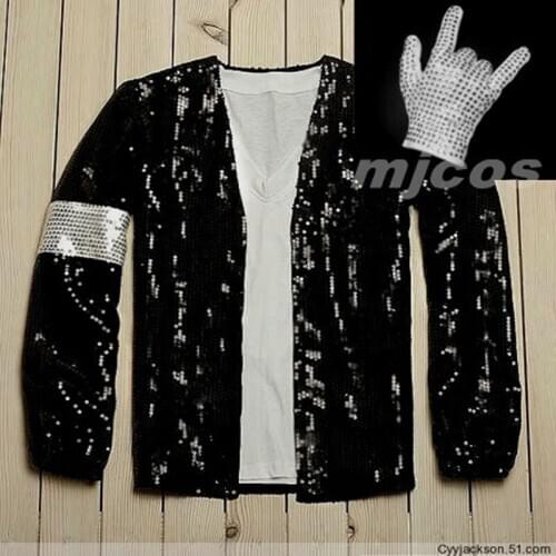 Michael Jackson coat Billie Jean style Jacket & glove Modern dance costumes cosplay costume cos clothing Free shipping Michael J
