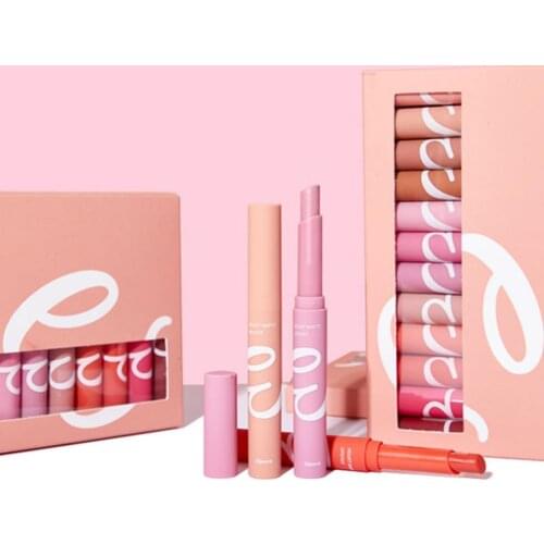 12 Color Sexy Red Lips Matte Velvet Lipstick Pencil Cosmetic Long Lasting Lip Tint Pigment Makeup Nude Brown Matte Lip stick