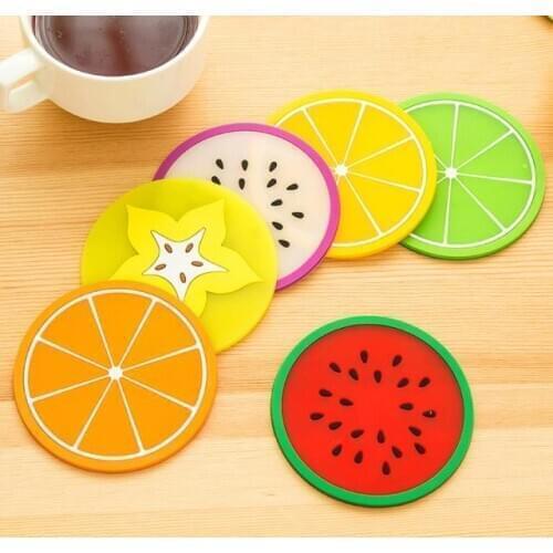 Fruit Coaster Colorful Silicone Cup Drinks Holder Mat Tableware Placemat Dropshipping cup mat silicone mat