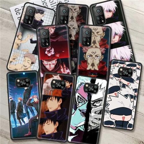 Shockproof Case for Xiaomi Mi Poco X3 NFC 10T Pro 9T M3 Note 10 Lite F3 11 F1 CC9 A2 9 Soft Phone Cover Hot Anime Jujutsu Kaisen