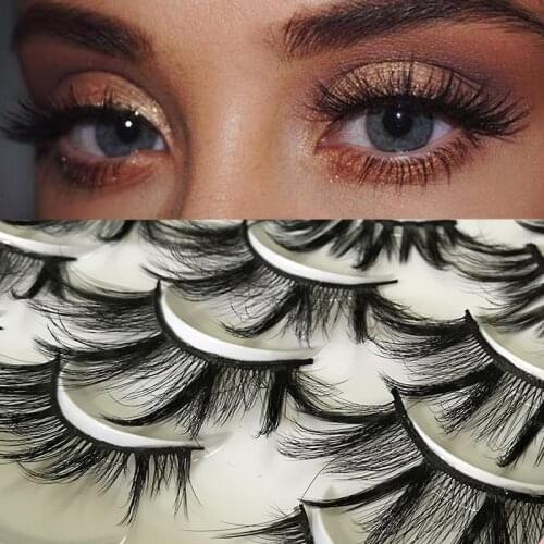 20 Pairs 6D Eyelashes Soft Fluffy Handmade Dramatic Full Volume Faux Mink Lashes Thick Natural Makeup Eyelash Eye Makeup