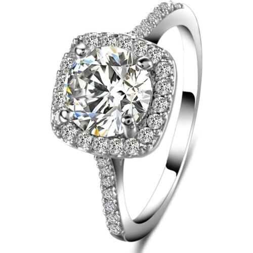 Luxury jewelry Square zircon crystal wedding rings for women 2020 fashion finger accessories anillo de compromiso love gifts