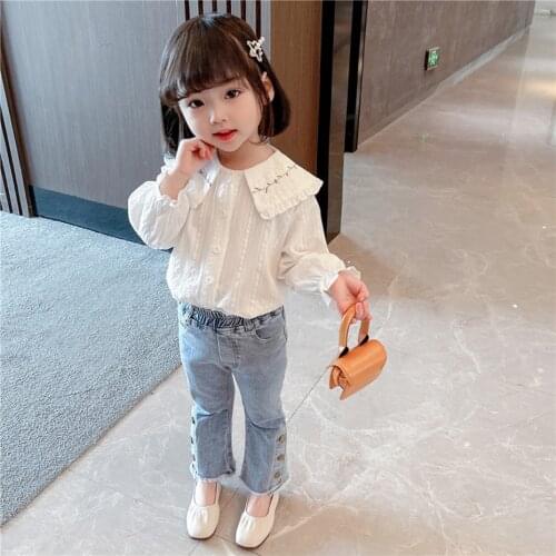 Shirt For Girl Embroidery Blouse For Girl Spring Autumn Kids Blouse For Girls Casual Style School Clothes For Girls