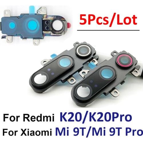 5Pcs/Lot，For Xiaomi Mi 9T / Mi 9T Pro / Redmi K20 / K20 Pro Housing Back Rear Camera Glass Lens With Cover Frame Holder