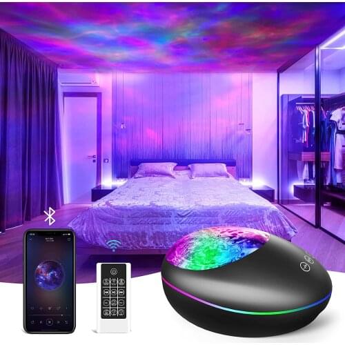 Galaxy Projector Led Star Night Light Skylight Bluetooth Music Speaker Ocean Wave Projector for Bedroom Decor Ceiling Kids Gift