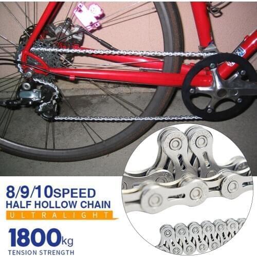Bicycle Chain 8/9/10 Speed High Strength Lightweight Good-Looking Decent Durability Mountain Bike Chain Riding Accessories