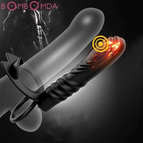 Double Penetration Vibrator Sex Toys Penis Strapon Dildo Vibrator, Strap On Penis Anal Plug for Man Adult Sex Toys for Men Women