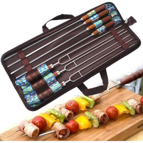 Stainless Steel Barbecue Skewer BBQ Forks Needle Grilling BBQ Sticks In Bag
