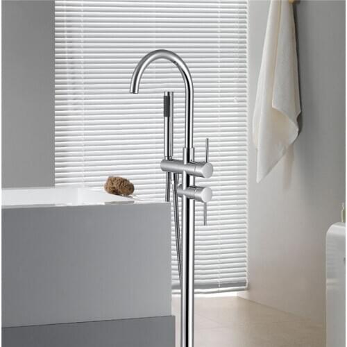 High Quality Bathtub Standing Faucet Floor Mounted Shower Faucet Hot Cold Mixer Taps Tub Spout Shower