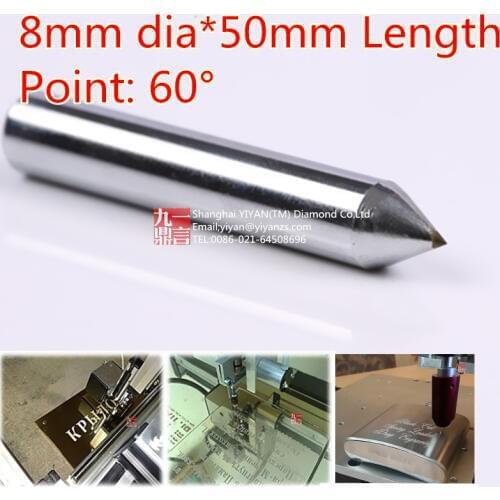 YIYAN 2pcs/lot FREE SHIPPING 60 degree tip metal drag engraving bit 8mm shank dia diamond drag bit