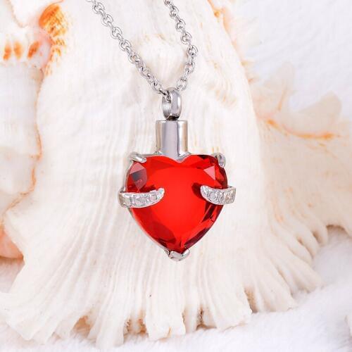 Heart Cremation Pendant Necklace 316L Stainless Steel Memory Jewelry Hair Warter Ashes Urns Keepsake