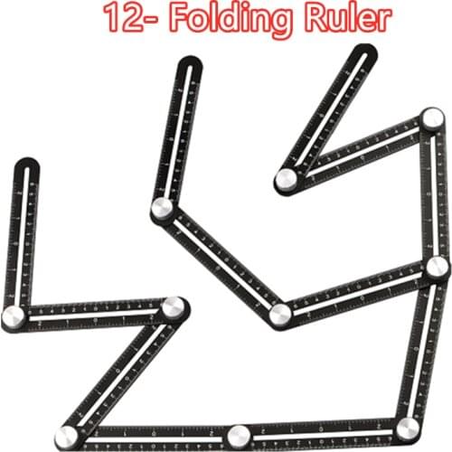 12-sides Multi Angle Measuring Ruler Angle Finder Template Tool Brick Tile Wood Corner Positioning Tools Alloy 12- Folding Ruler
