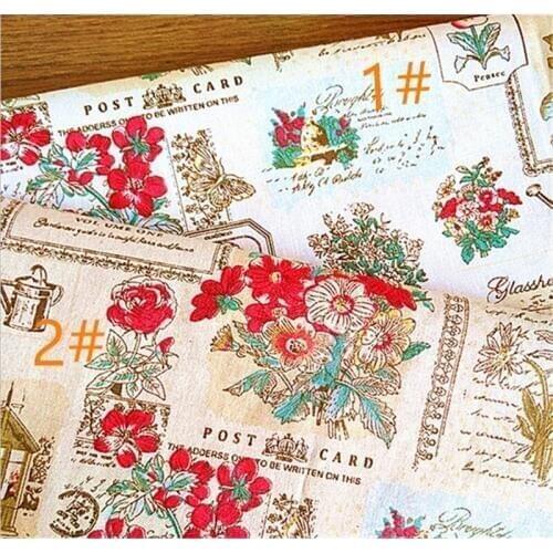 150 cm X 50 cm wholesale supply linen fabric Zakka printed craft fabric for curtains tablecloth