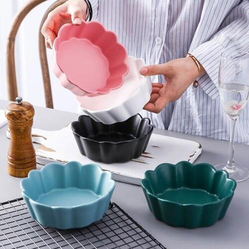 2 Pcs Tableware ceramic creative personality salad bowl household painted Rice bowl Roast bowl dessert ceramica bowl