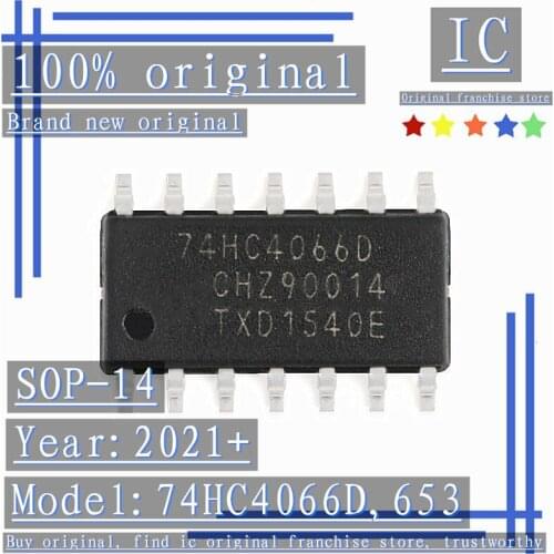 2021+ 100% Brand new original 20PCS-100PCS 74HC4066D,653 74HC4066D SOP-14 Four-way single-pole single-throw analog switch