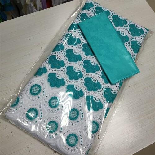 2021 2.5 +2.5 Yards Latest Bazin Riche Fabric New Female And Embroidered Fabric Cotton Lace Dubai Swiss Voile Lace Damask