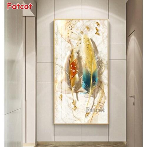 Diamond Embroidery,Round Diamond European Modern feather living room Full rhinestone Diamond painting cross stitch PP1887