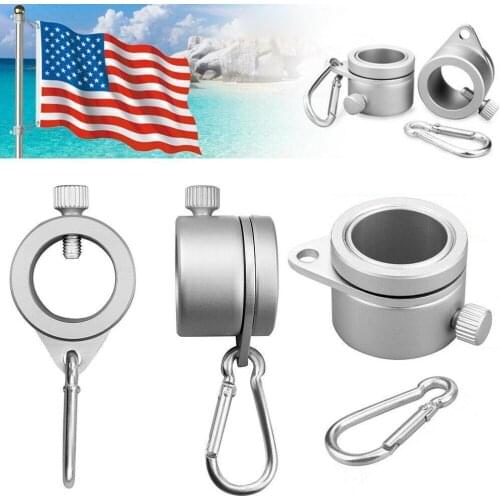 Aluminum Alloy Flag Pole Rings 360 Degree Rotating For 0.75-1.02Inch Mounting Flag Rings Kit Flagpole Carabiner With Flagpole