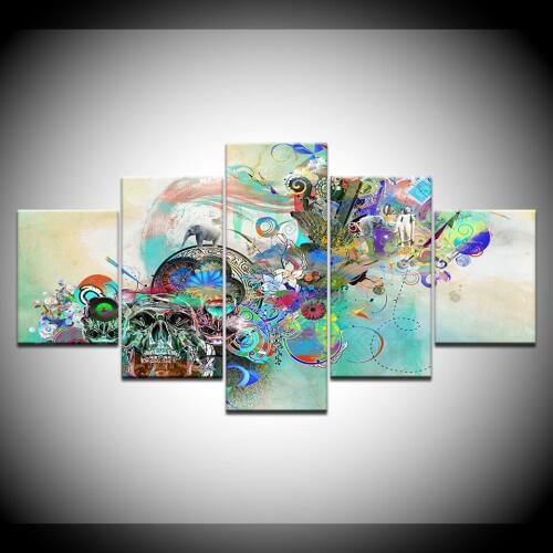 The white vinyl consequence logo 5 Piece Wallpapers Art Canvas Print modern Poster Modular art painting Living Room Home Decor