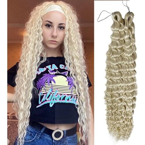 Deep Wave Twist Synthetic Crochet Hair Afro Curls Crochet Braids Hair Ombre Braiding Hair Extensions For Women Yxcherishair