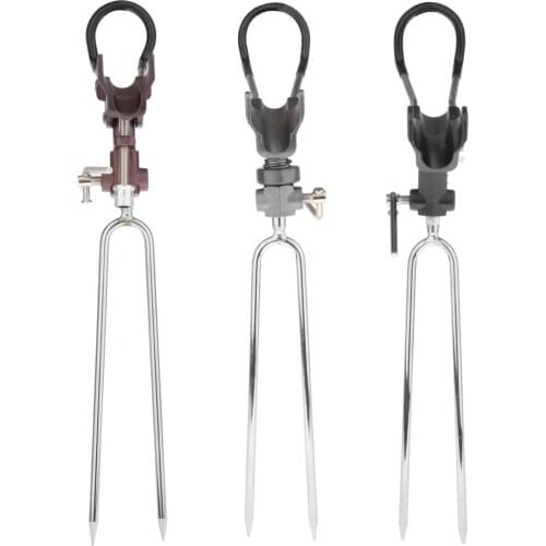 Fishing Rod Holder Durable Stainless Steel Ground Stand Fishing Pole Holder, for Outdoor /Beach/River Fishing, 37cm/15inch