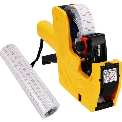 [ Fly Eagle ] New MX-5500 8 Digits EOS Price Tag Gun +5000 White w/ Red Lines Labels + 1 Ink