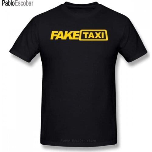 Fake Taxi Tee Shirt Men Letter Print T-Shirt Summer Funny T Shirts Male Short sleeve Oversized Big Tee Shirt