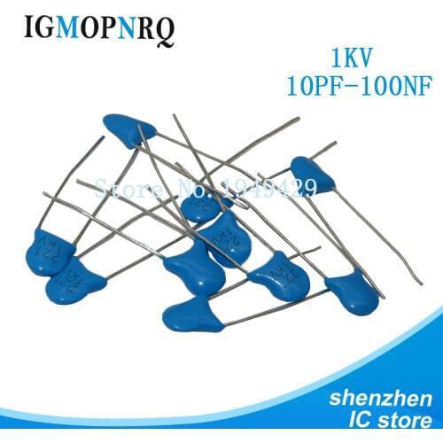20pcs High voltage Ceramic Capacitor1KV 2KV 3KV 5PF 30PF 47PF 56PF 100PF 220PF 1NF 2.2NF 3.3NF 4.7NF 10NF 100NF 471 222 223 103