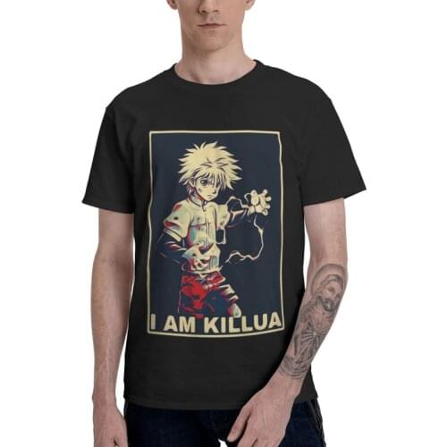 Killua Zoldyck T-shirt Men Harajuku T Shirt Short Sleeve Cotton Hunter x Hunter Tshirt Cool Tee Tops