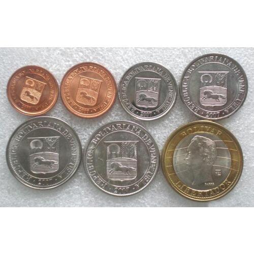 Venezuela 1 Set 7 Pieces Coins Old Original Coin Collectible Edition Real Rare Commemorative Random Year