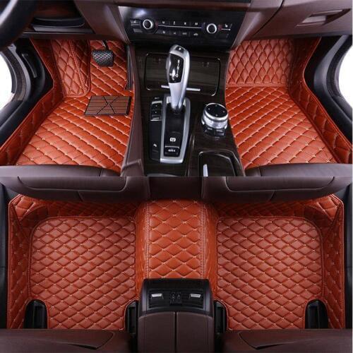 Leather Custom car floor mats for Mitsubishi all models ASX outlander lancer pajero sport pajero dazzle car styling Car Carpet
