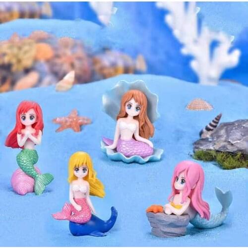 Mermaid Princess Doll Aquarium Decoration Fish Tank Ornament Handmade Model Micro Landscape Fish Tank Desktop Car Decoration Toy