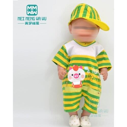 Doll clothes 17 inch 43cm newborn baby doll one-piece suit and suit