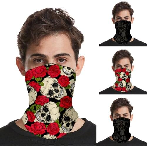 Halloween Mask Skull Printed Cycling bandana Outdoor Sport Scarf Neck Warmer Tube Hiking Face Head Wrap Cover Balaclava Headband