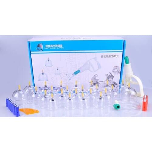 Old method Medical Kangzhu 24 Cups Vacumm Cupping Set Kit for Body Suction & Health Massage Cupping Chinese Massage