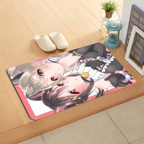 Custom Love Live! Girl Doormat Floor/Bath/Kitchen/Beach Mat Flannel Sponge Fabric 3D Printed Shaggy Decoration For Bedroom