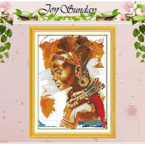 The African Woman Patterns Counted Cross Stitch 11CT 14CT Cross Stitch Sets Chinese Cross-stitch Kits Embroidery Needlework