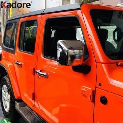 For Jeep Wrangler SUV 2018 2019 ABS Chrome Rearview Mirror Cover Trim Backup Mirror Protector Exterior Accessories