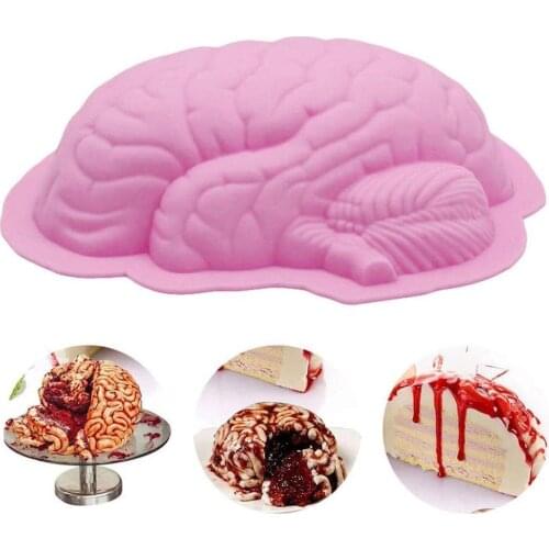 2021 New Halloween Creative DIY Brain Shape Silicone Cake Mold Baking Tools Chocolate Cake Mould Cake Decor Kitchen Accessories
