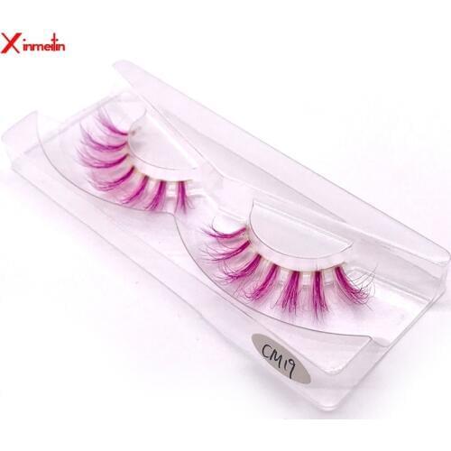New 3D mink lashes wholesale makeup Colored eyelashes natural long individual thick fluffy dramatic volume soft false eyelashes