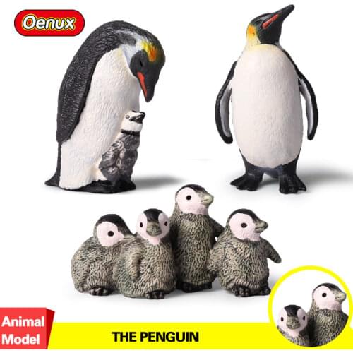 Oenux 3pcs/set South Pole Animals Penguins Animals Model Toy Penguin Family Figurines Action Figures Collection Toys For Kids