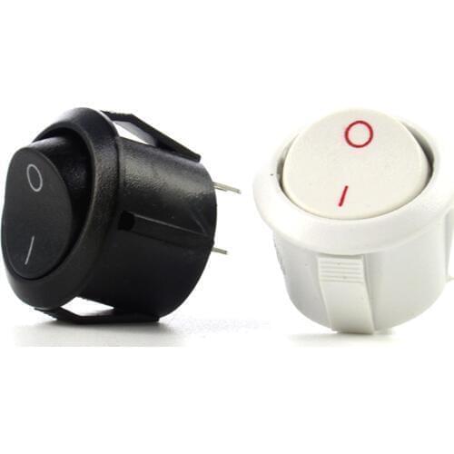 Wholesale KCD1 White Black 3A 6A 250V 1 speeds 2p on off Round Rocker switch Push button switch 23*23*27mm